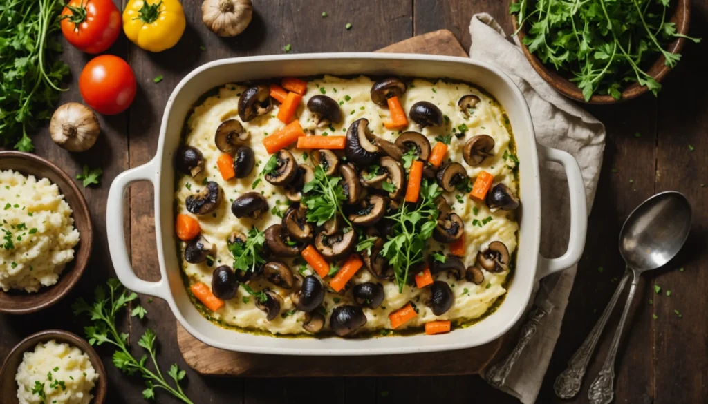 hachis parmentier végétarien champignons
